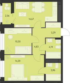 57 м², 2-комнатная квартира 6 400 000 ₽ - изображение 57