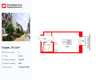 Квартира 24,1 м², студия - изображение 1