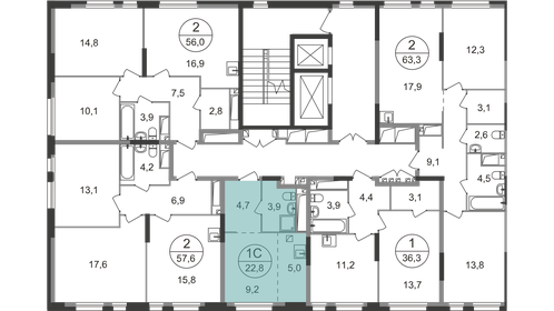 22,8 м², квартира-студия 6 926 959 ₽ - изображение 17