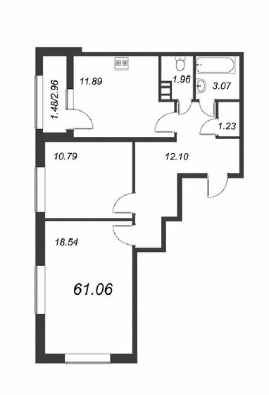 61 м², 2-комнатная квартира 15 400 000 ₽ - изображение 1
