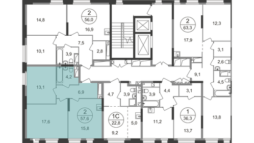 58,3 м², 2-комнатная квартира 12 123 714 ₽ - изображение 21