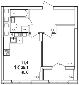 40 м², 1-комнатная квартира 7 500 000 ₽ - изображение 61