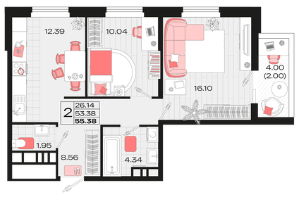 75 м², 3-комнатная квартира 5 500 000 ₽ - изображение 119