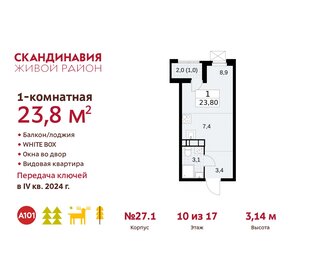 25 м², квартира-студия 9 500 000 ₽ - изображение 94