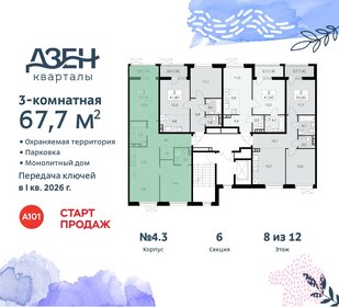 67,7 м², 3-комнатная квартира 15 848 675 ₽ - изображение 2