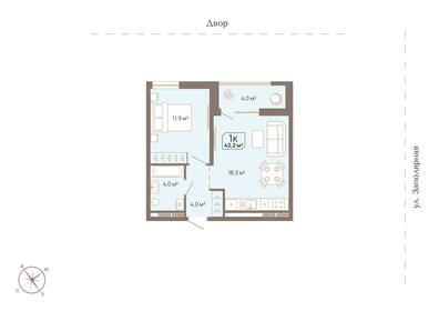 46 м², 1-комнатная квартира 5 400 000 ₽ - изображение 66