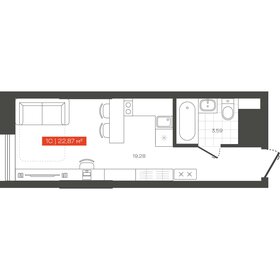 Квартира 22,9 м², 1-комнатные - изображение 1