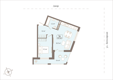63,4 м², 1-комнатная квартира 5 900 000 ₽ - изображение 18