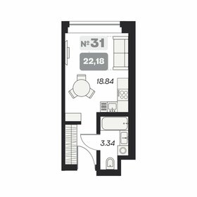 Квартира 22,2 м², студия - изображение 1