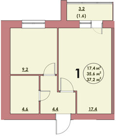37,2 м², 1-комнатная квартира 3 100 000 ₽ - изображение 41