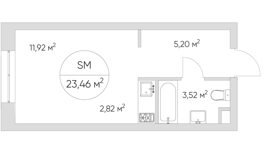 23 м², апартаменты-студия 8 515 768 ₽ - изображение 1