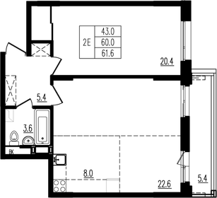 62,3 м², 1-комнатная квартира 9 111 375 ₽ - изображение 19