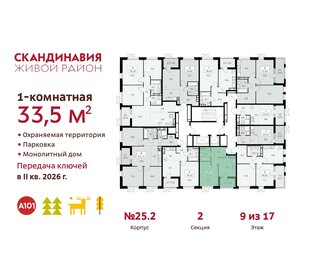 Квартира 33,5 м², 1-комнатная - изображение 2