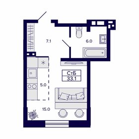 33,1 м², квартира-студия 4 570 000 ₽ - изображение 46