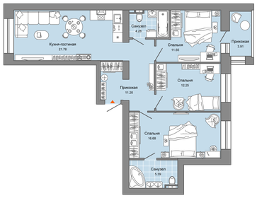 83 м², 4-комнатная квартира 10 133 200 ₽ - изображение 25