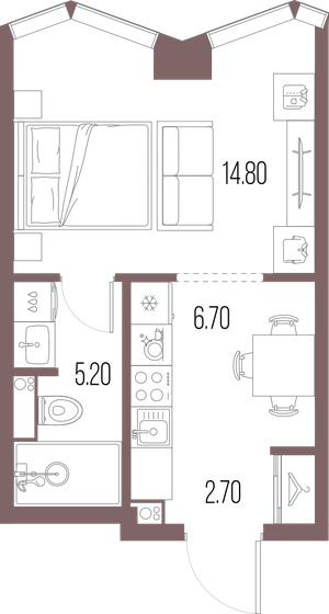 29,4 м², квартира-студия 14 450 100 ₽ - изображение 15