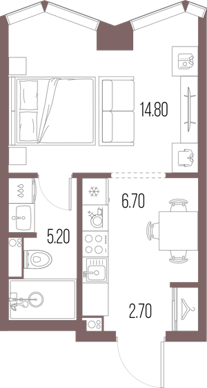 29,4 м², квартира-студия 14 450 100 ₽ - изображение 14