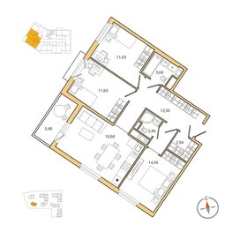 88,2 м², 3-комнатная квартира 16 099 000 ₽ - изображение 57
