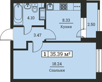 35,4 м², 1-комнатная квартира 6 759 490 ₽ - изображение 1