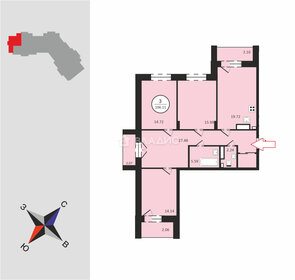 Квартира 106,4 м², 3-комнатная - изображение 1