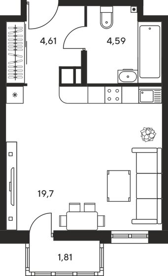 30,6 м², квартира-студия 4 250 000 ₽ - изображение 1