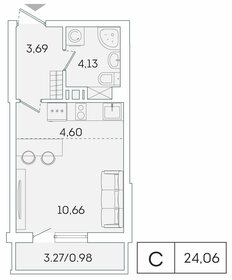 24,2 м², квартира-студия 3 490 000 ₽ - изображение 1