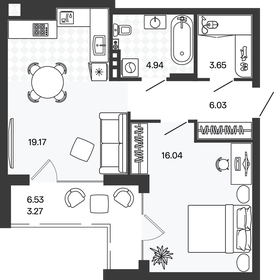 Квартира 53,1 м², 1-комнатная - изображение 1