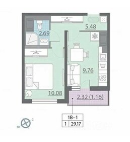 Квартира 28,3 м², 1-комнатная - изображение 1