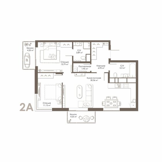 75,9 м², 2-комнатная квартира 6 453 200 ₽ - изображение 1