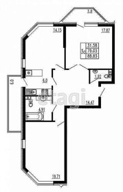 Квартира 88,8 м², 2-комнатная - изображение 1