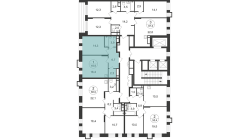 45 м², 1-комнатная квартира 12 000 000 ₽ - изображение 53