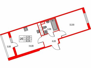 Квартира 36,9 м², 1-комнатная - изображение 1