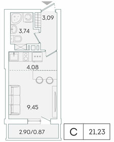 21,2 м², квартира-студия 3 997 479 ₽ - изображение 66