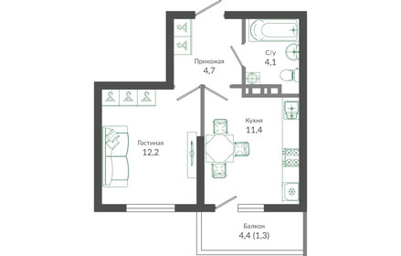 32 м², 1-комнатная квартира 14 500 000 ₽ - изображение 78
