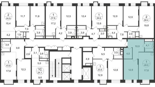 Квартира 48,5 м², 1-комнатная - изображение 2