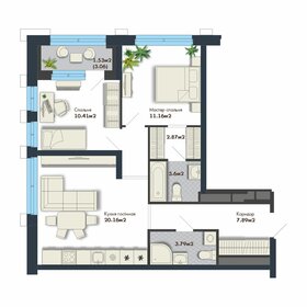 Квартира 63,7 м², 2-комнатная - изображение 1