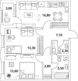 61,1 м², 2-комнатная квартира 14 781 403 ₽ - изображение 20