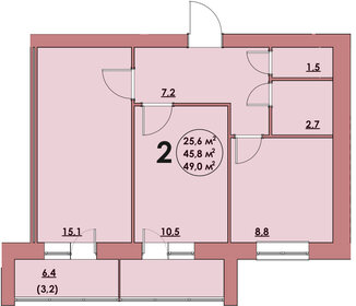 Квартира 49 м², 2-комнатная - изображение 1