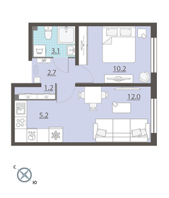 34,4 м², 1-комнатная квартира 3 992 601 ₽ - изображение 22