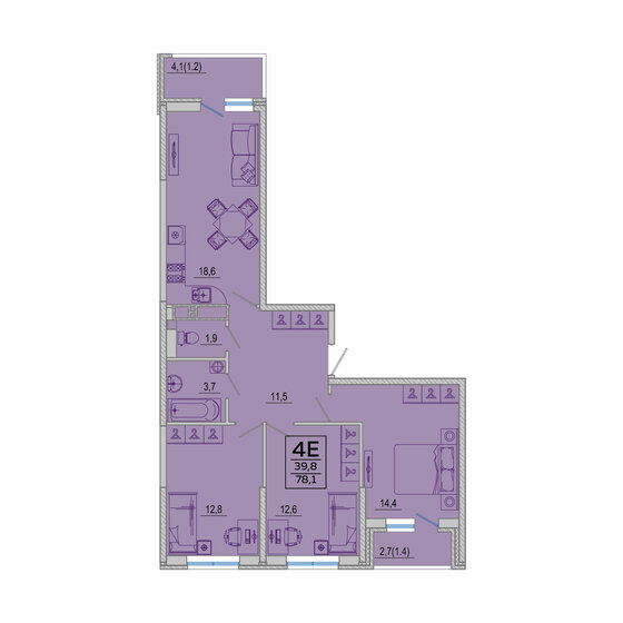 78,1 м², 3-комнатная квартира 12 066 450 ₽ - изображение 1