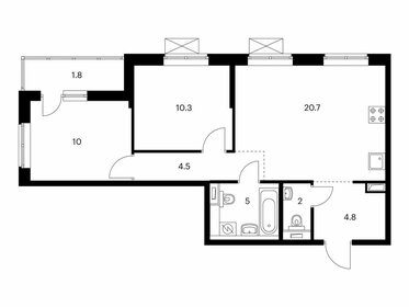 Квартира 59,1 м², 2-комнатная - изображение 1