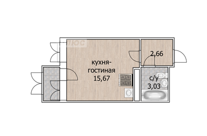 Квартира 23,2 м², студия - изображение 1