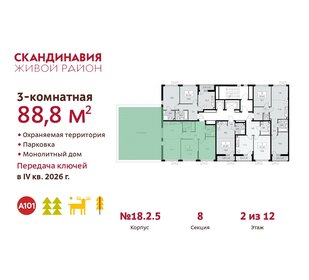 88,8 м², 3-комнатная квартира 22 084 594 ₽ - изображение 2