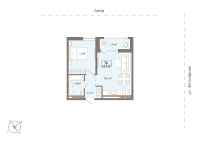 45,9 м², 1-комнатная квартира 5 800 000 ₽ - изображение 26