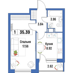 37,7 м², 1-комнатная квартира 3 350 000 ₽ - изображение 52