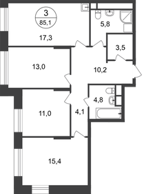 82,1 м², 3-комнатная квартира 17 600 000 ₽ - изображение 100