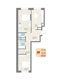 60,8 м², 2-комнатная квартира 13 315 200 ₽ - изображение 31