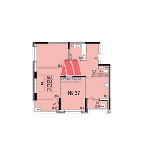 87,2 м², 3-комнатная квартира 8 284 000 ₽ - изображение 66