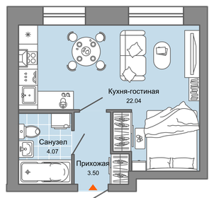 Квартира 30 м², студия - изображение 1