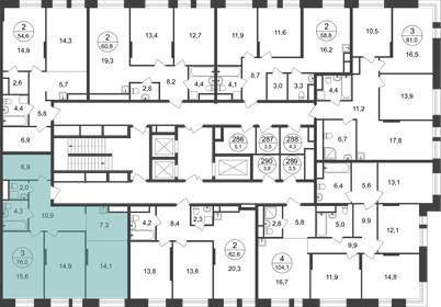 82,1 м², 3-комнатная квартира 17 600 000 ₽ - изображение 141